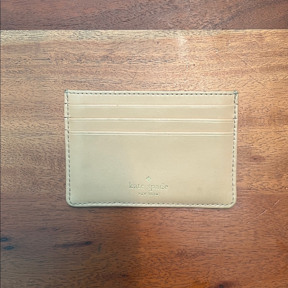 Kate Spade Metallic Gold/Gold Leather Card Case/Mini-Billfold - Picture 3 of 3